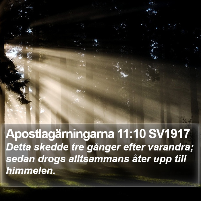 Apostlagärningarna 11:10 SV1917 Bible Study