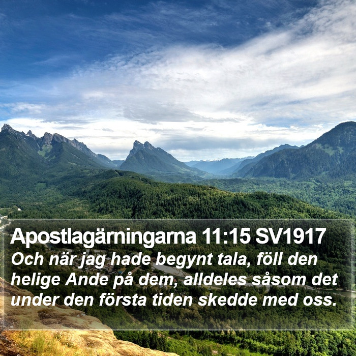 Apostlagärningarna 11:15 SV1917 Bible Study