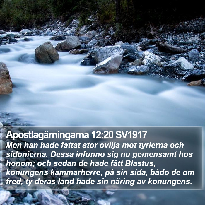 Apostlagärningarna 12:20 SV1917 Bible Study