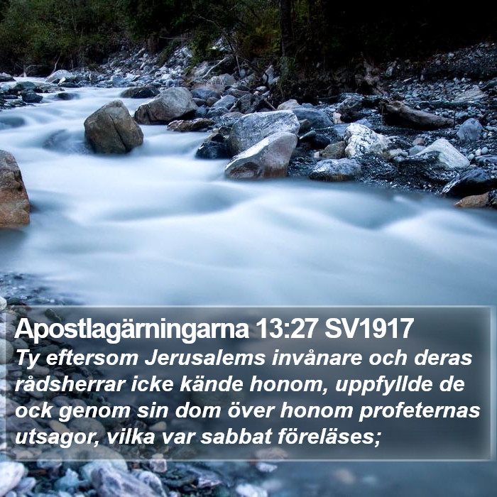 Apostlagärningarna 13:27 SV1917 Bible Study