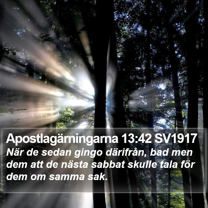 Apostlagärningarna 13:42 SV1917 Bible Study