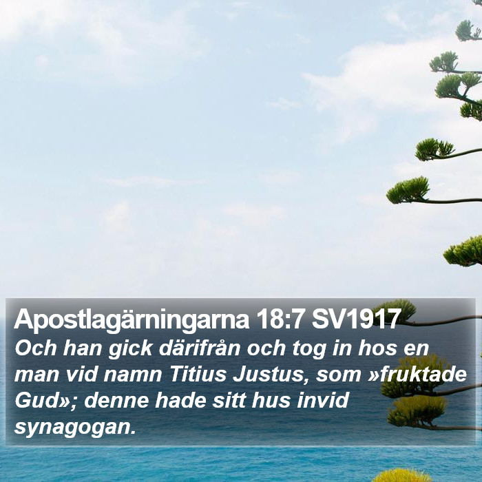 Apostlagärningarna 18:7 SV1917 Bible Study