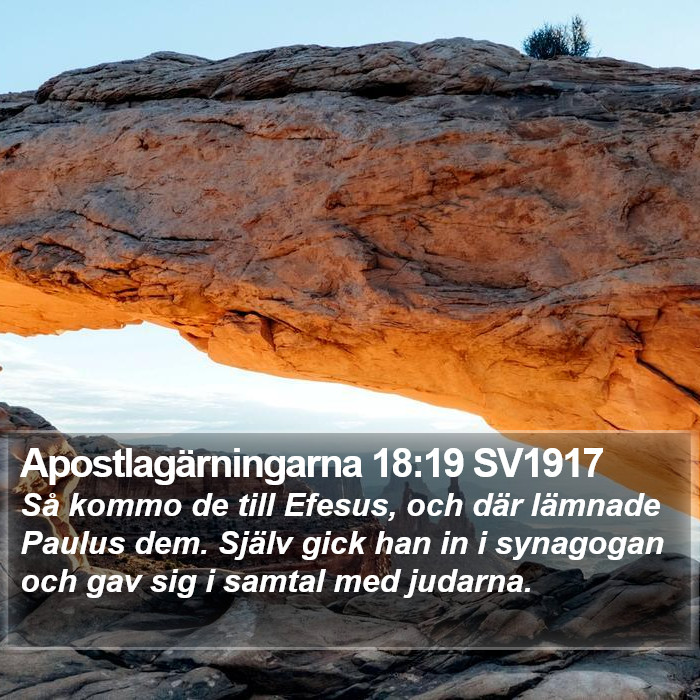 Apostlagärningarna 18:19 SV1917 Bible Study