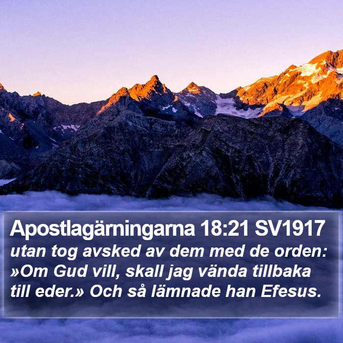 Apostlagärningarna 18:21 SV1917 Bible Study