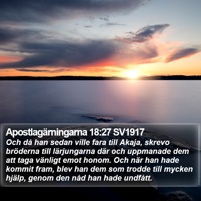 Apostlagärningarna 18:27 SV1917 Bible Study