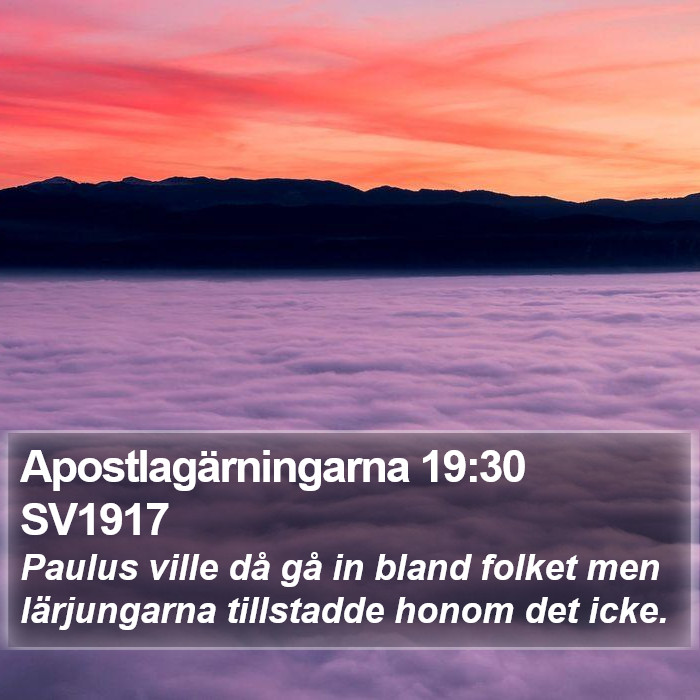 Apostlagärningarna 19:30 SV1917 Bible Study