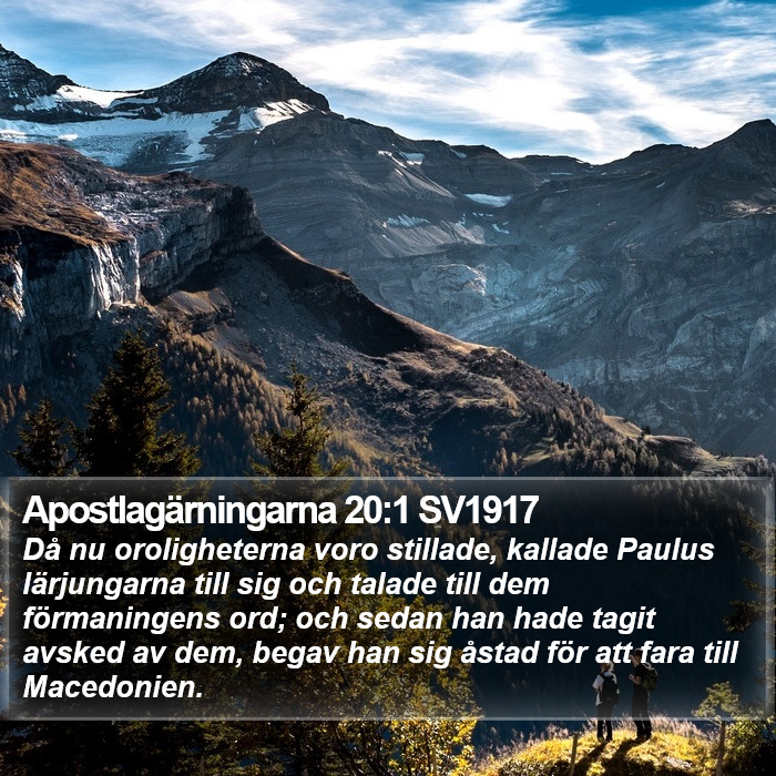 Apostlagärningarna 20:1 SV1917 Bible Study