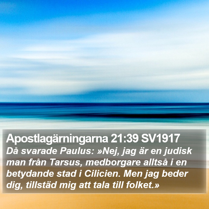 Apostlagärningarna 21:39 SV1917 Bible Study