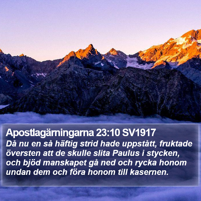 Apostlagärningarna 23:10 SV1917 Bible Study