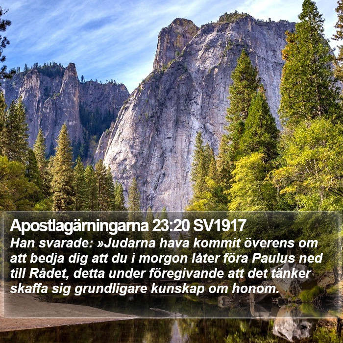 Apostlagärningarna 23:20 SV1917 Bible Study