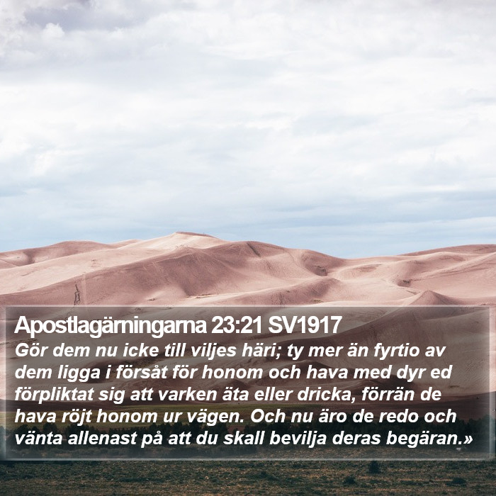 Apostlagärningarna 23:21 SV1917 Bible Study