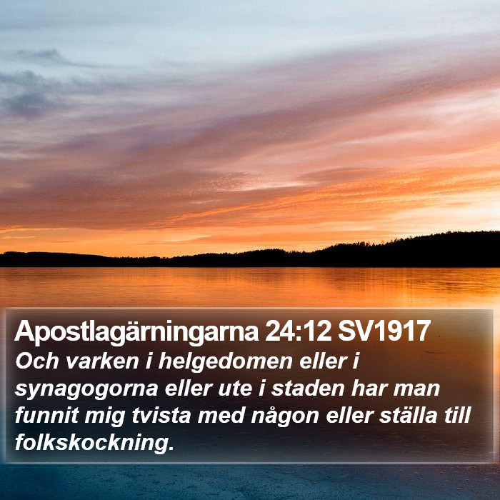 Apostlagärningarna 24:12 SV1917 Bible Study