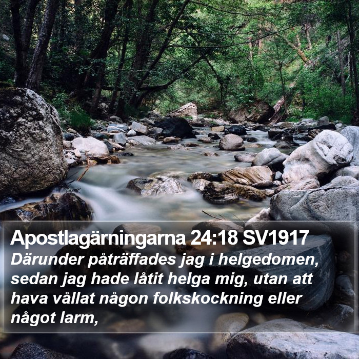 Apostlagärningarna 24:18 SV1917 Bible Study