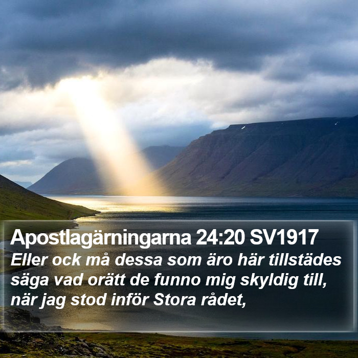 Apostlagärningarna 24:20 SV1917 Bible Study