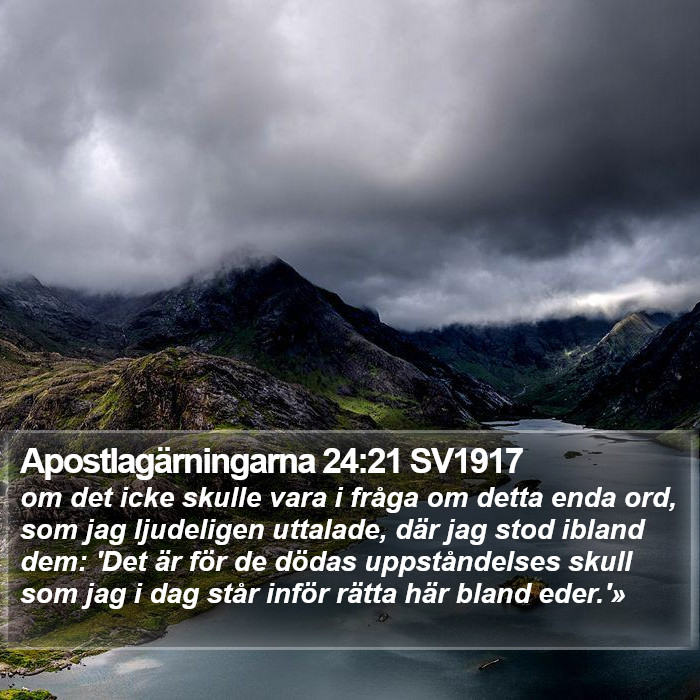 Apostlagärningarna 24:21 SV1917 Bible Study