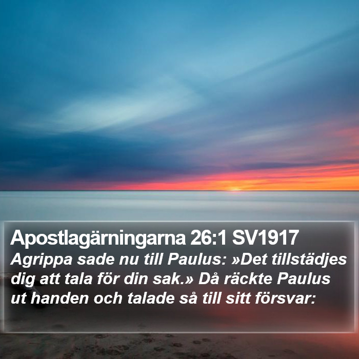 Apostlagärningarna 26:1 SV1917 Bible Study