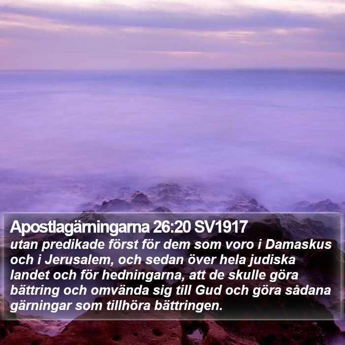 Apostlagärningarna 26:20 SV1917 Bible Study