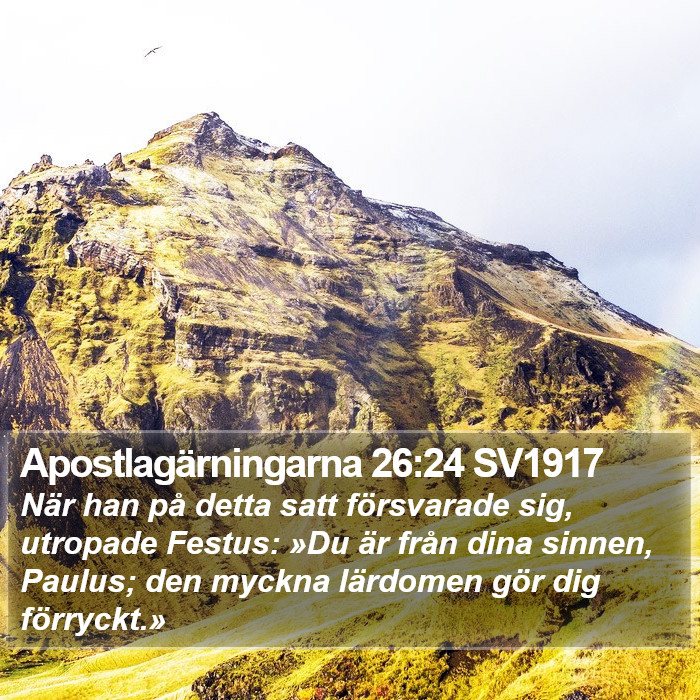 Apostlagärningarna 26:24 SV1917 Bible Study