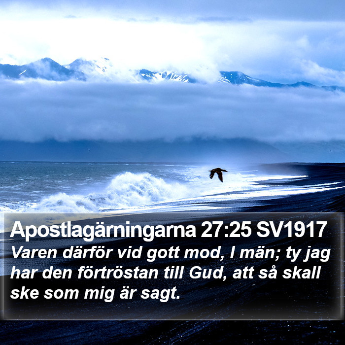 Apostlagärningarna 27:25 SV1917 Bible Study