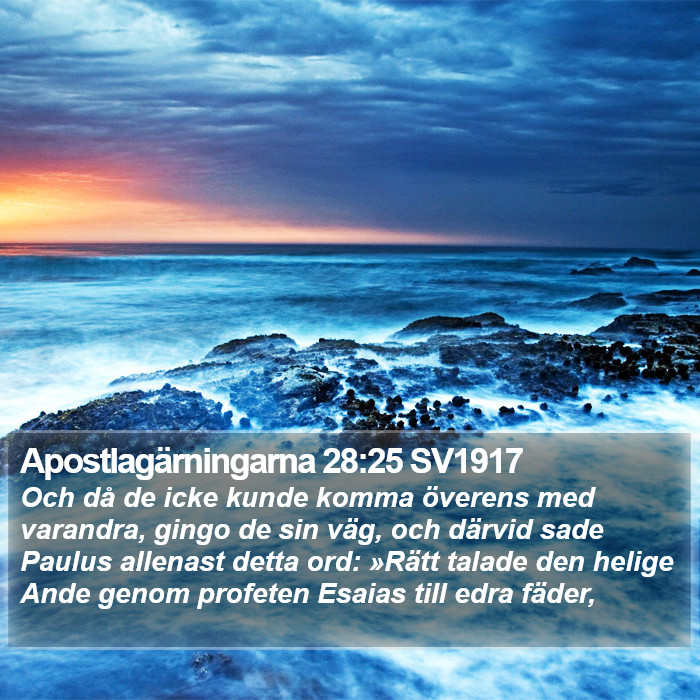 Apostlagärningarna 28:25 SV1917 Bible Study