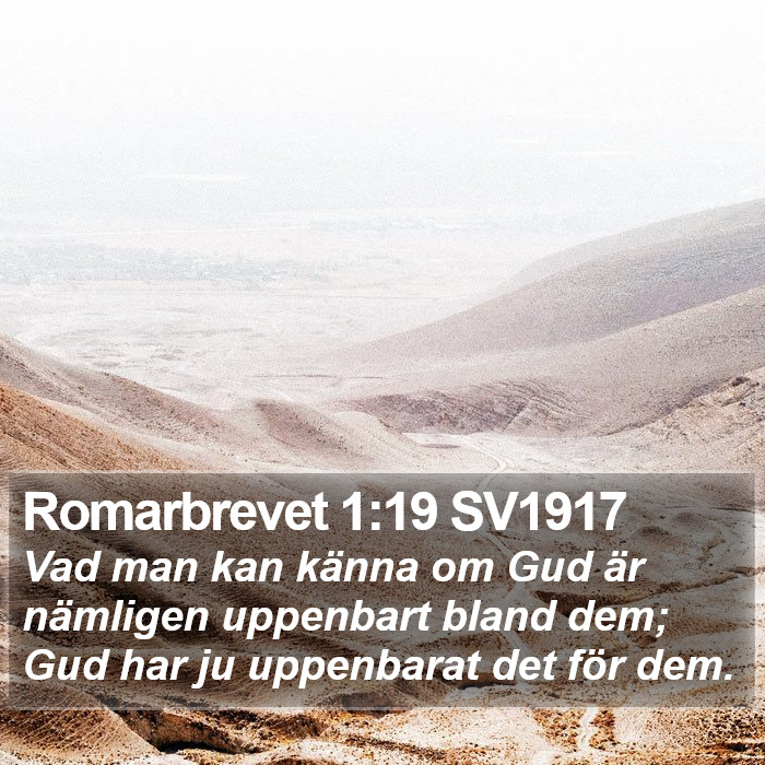 Romarbrevet 1:19 SV1917 Bible Study