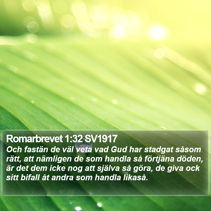 Romarbrevet 1:32 SV1917 Bible Study