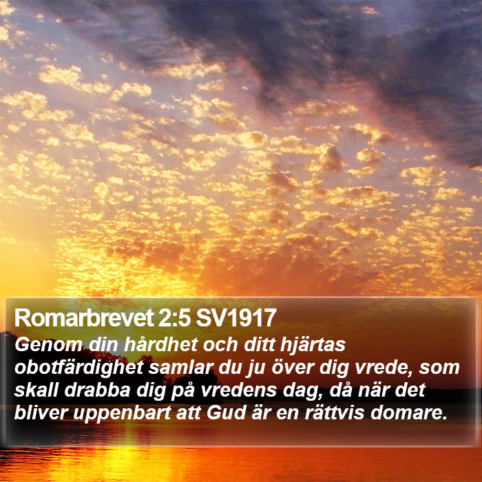 Romarbrevet 2:5 SV1917 Bible Study