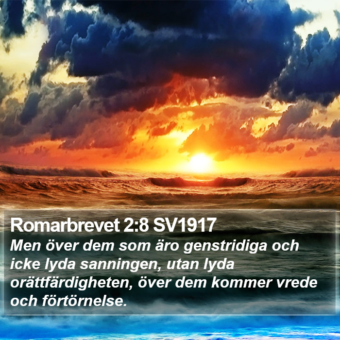 Romarbrevet 2:8 SV1917 Bible Study