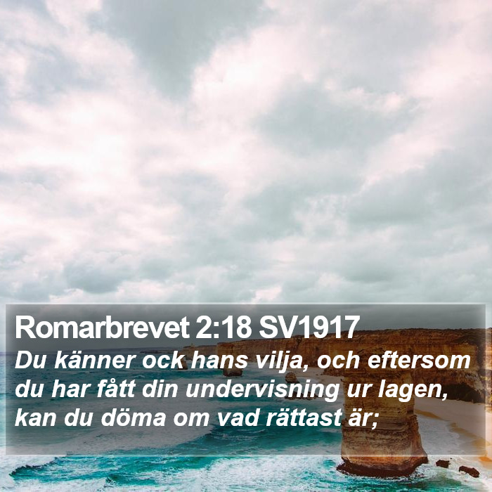 Romarbrevet 2:18 SV1917 Bible Study