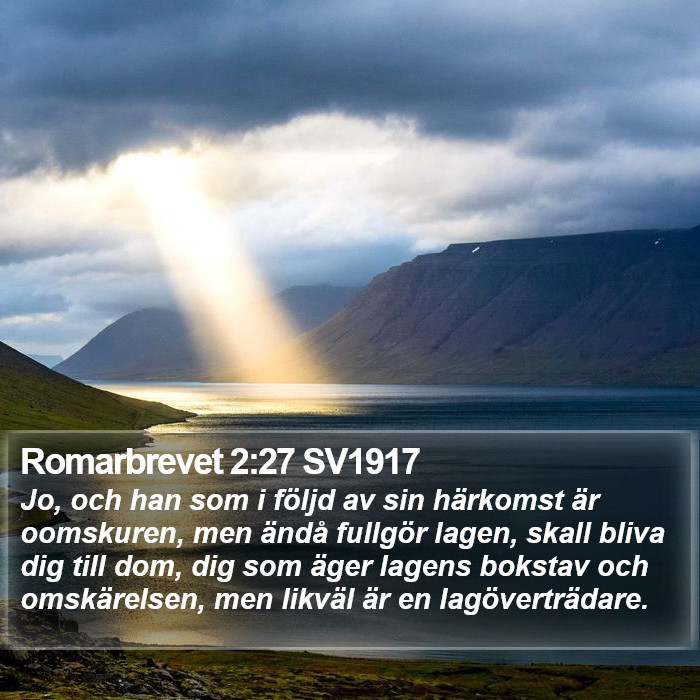 Romarbrevet 2:27 SV1917 Bible Study