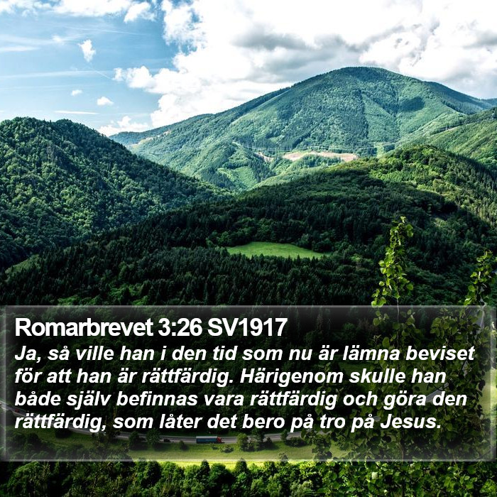 Romarbrevet 3:26 SV1917 Bible Study
