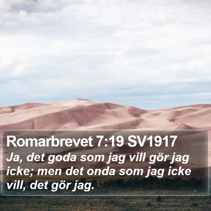 Romarbrevet 7:19 SV1917 Bible Study