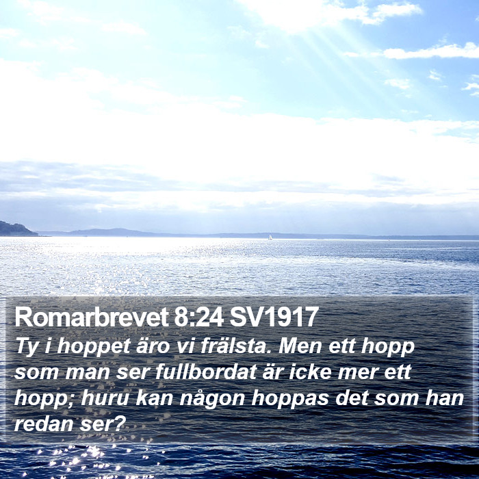 Romarbrevet 8:24 SV1917 Bible Study