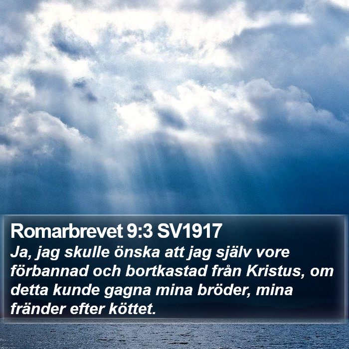Romarbrevet 9:3 SV1917 Bible Study