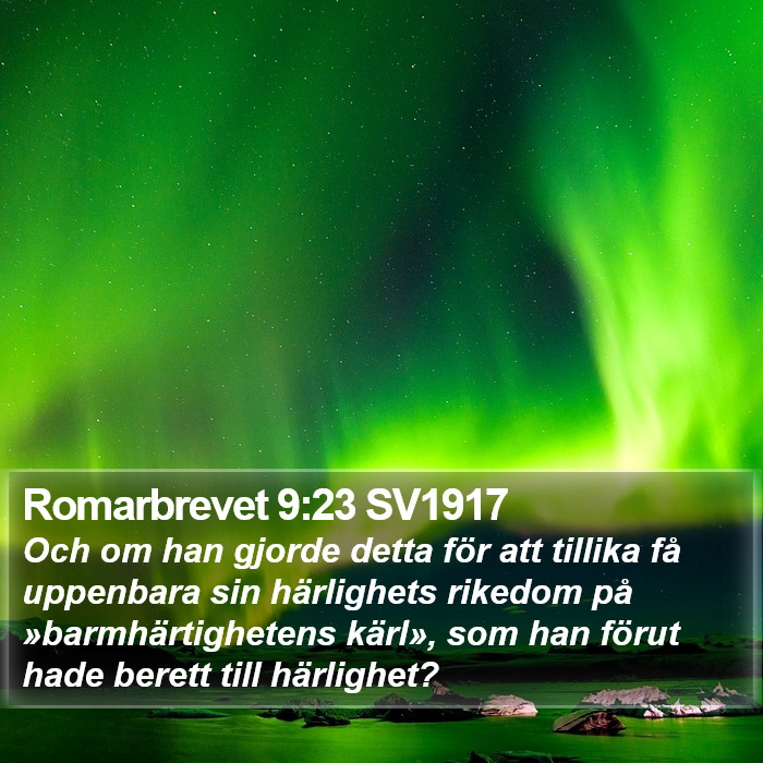 Romarbrevet 9:23 SV1917 Bible Study