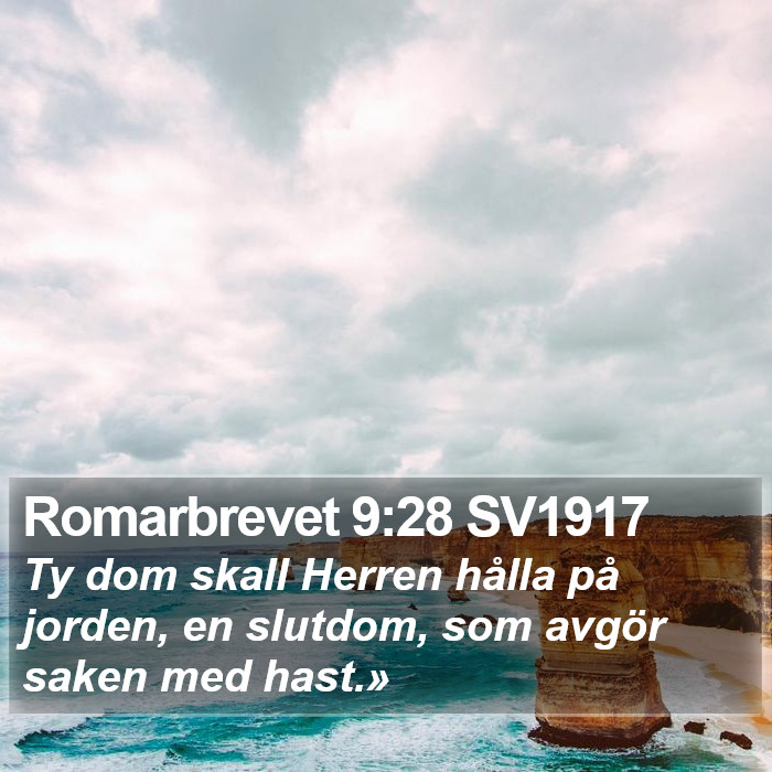 Romarbrevet 9:28 SV1917 Bible Study