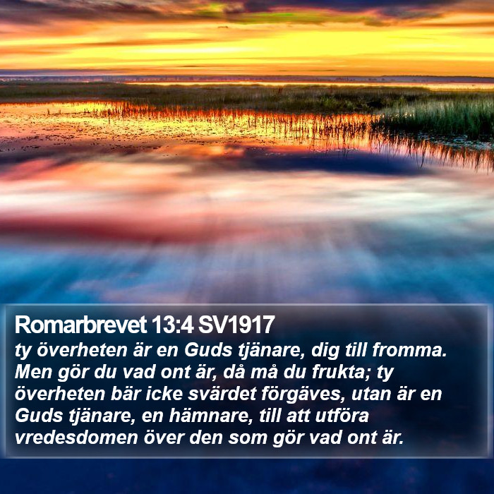 Romarbrevet 13:4 SV1917 Bible Study