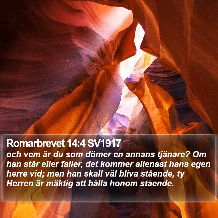 Romarbrevet 14:4 SV1917 Bible Study