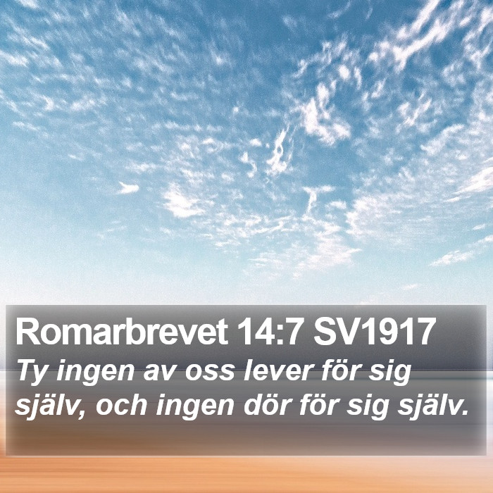 Romarbrevet 14:7 SV1917 Bible Study