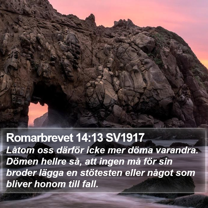 Romarbrevet 14:13 SV1917 Bible Study