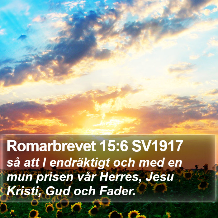Romarbrevet 15:6 SV1917 Bible Study
