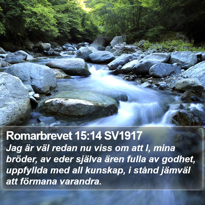 Romarbrevet 15:14 SV1917 Bible Study