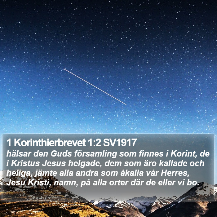 1 Korinthierbrevet 1:2 SV1917 Bible Study