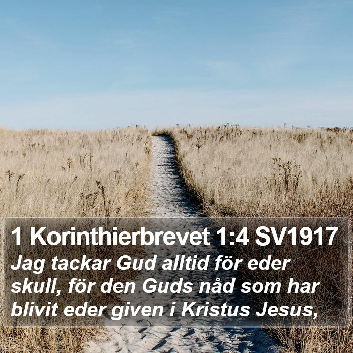 1 Korinthierbrevet 1:4 SV1917 Bible Study