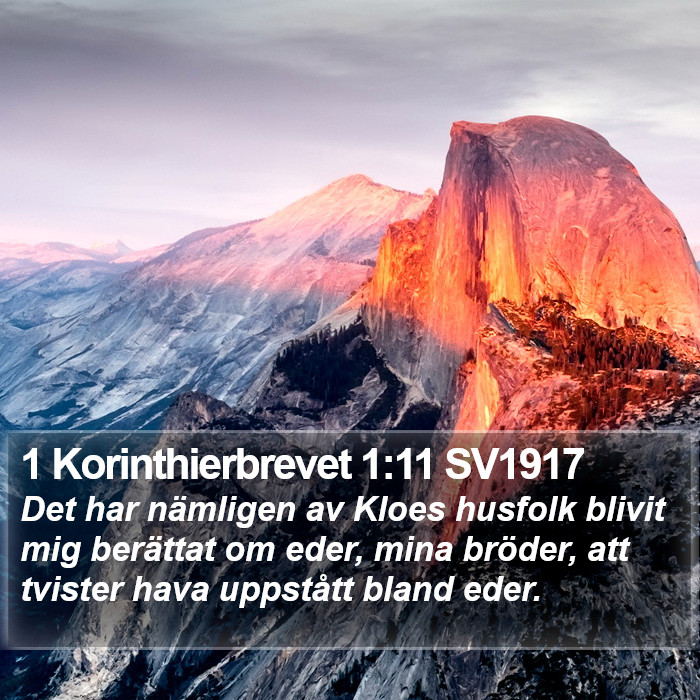 1 Korinthierbrevet 1:11 SV1917 Bible Study