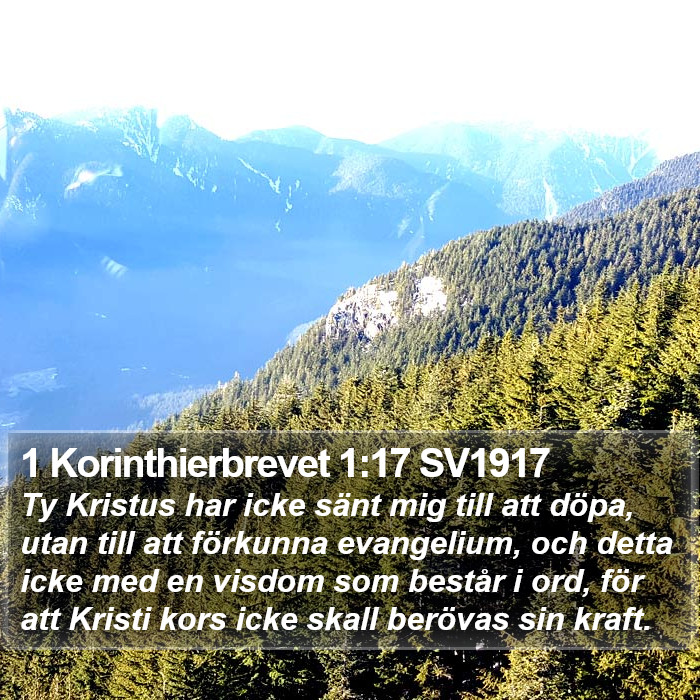 1 Korinthierbrevet 1:17 SV1917 Bible Study