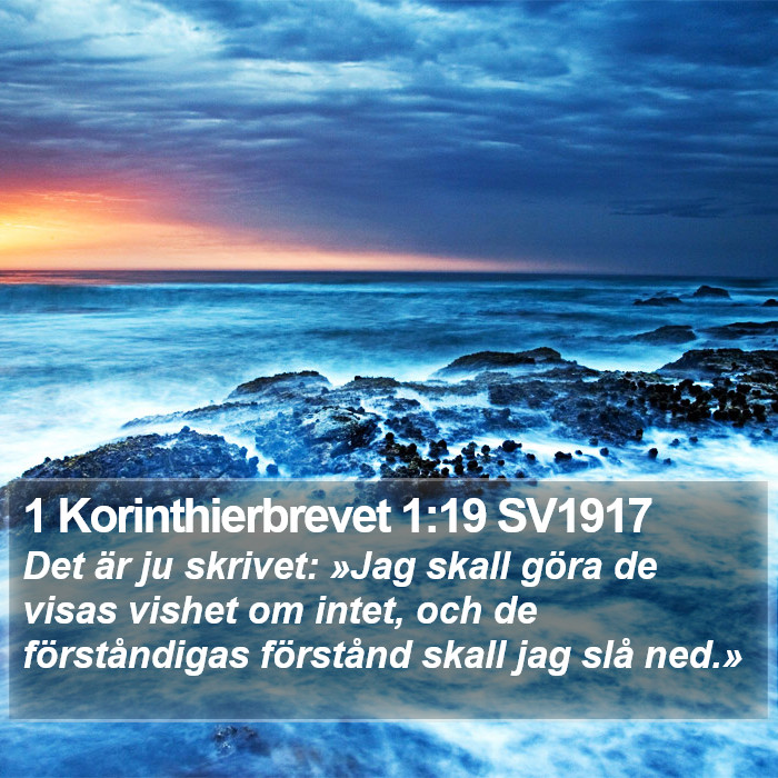 1 Korinthierbrevet 1:19 SV1917 Bible Study