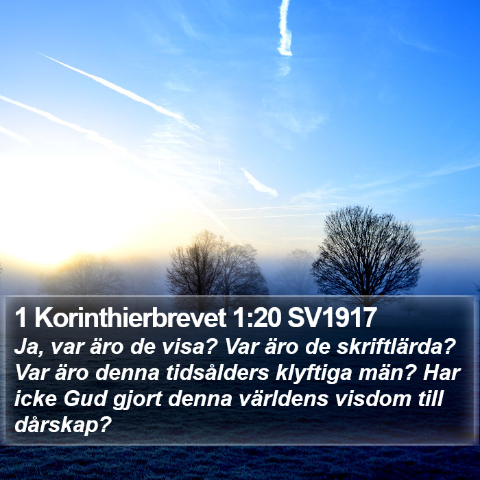 1 Korinthierbrevet 1:20 SV1917 Bible Study