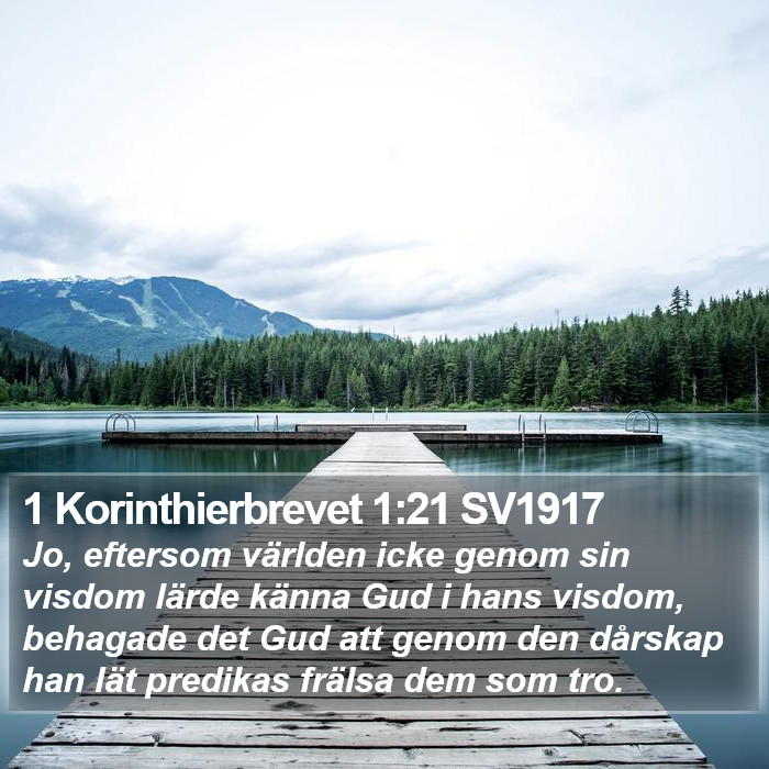 1 Korinthierbrevet 1:21 SV1917 Bible Study