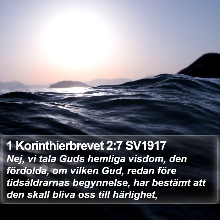 1 Korinthierbrevet 2:7 SV1917 Bible Study